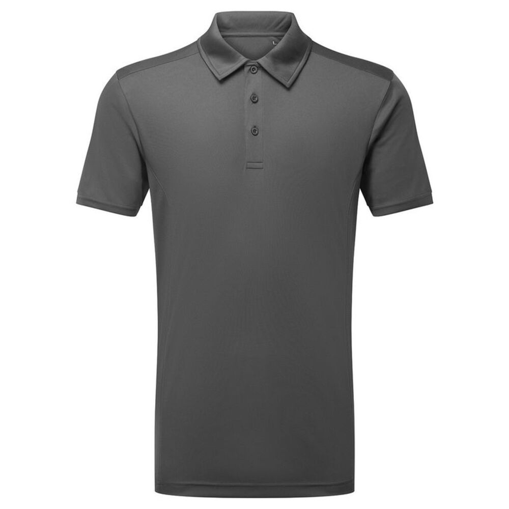 Tri Dri Mens Panelled Polo Shirt / Charcoal